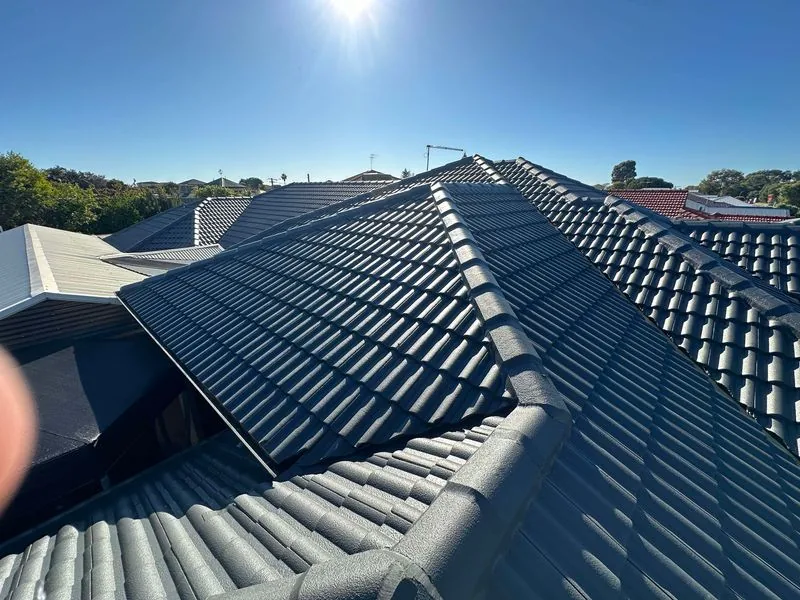 Charcoal tile roof in Port Kennedy after restoration